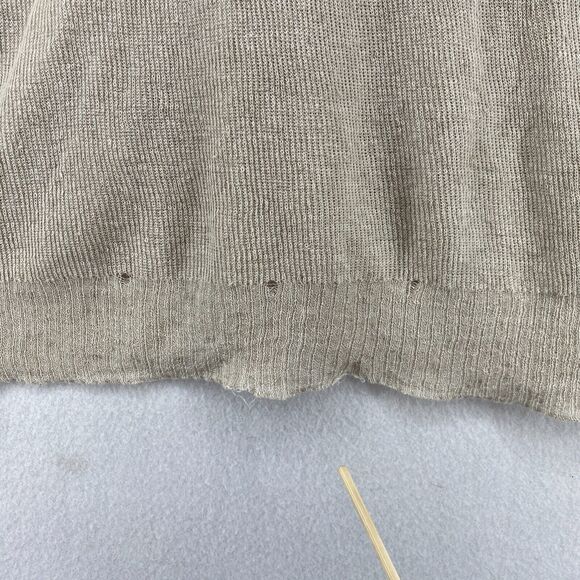 EILEEN FISHER Sweater Small Linen Cardigan Vest Button Front Sleeveless Beige - Picture 13 of 14